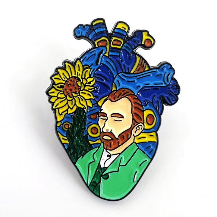 Illustrated Heart Pin