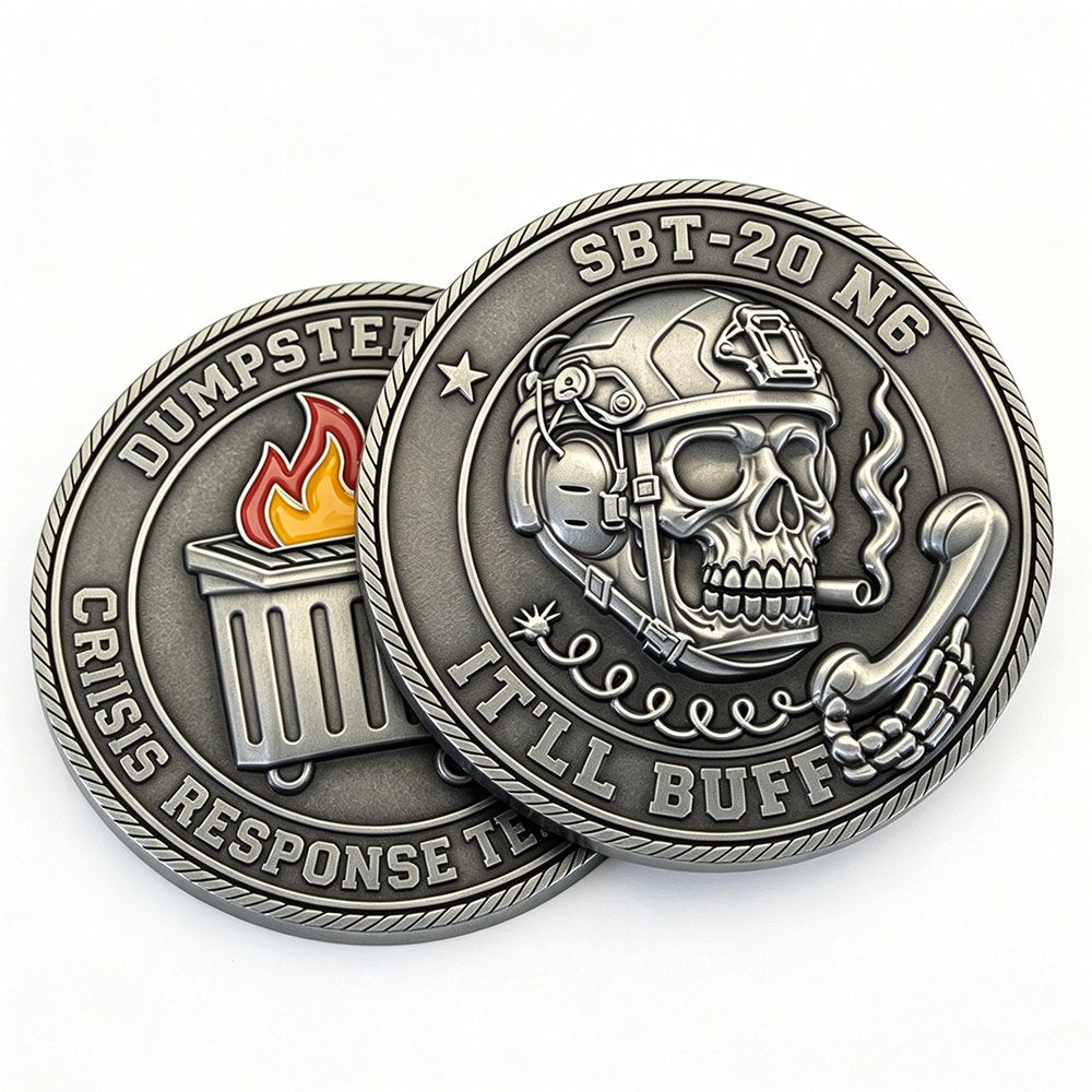 Antique Silver Skull Coin