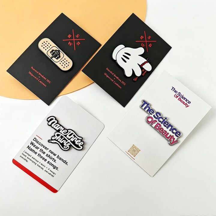 Cartoon Pins with Backing Cards