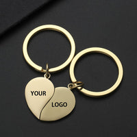 Gold Heart Tag Keychains
