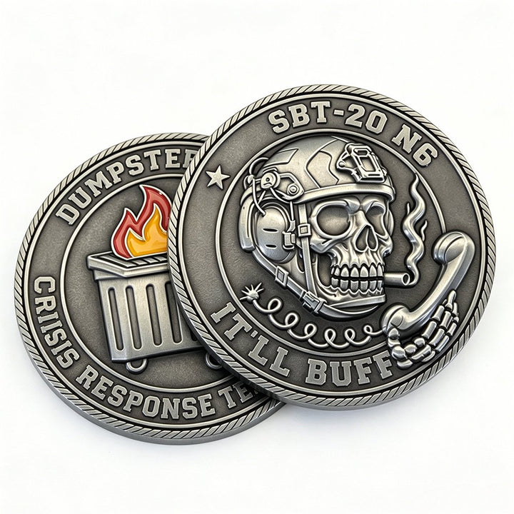 Antique Silver Skull Coin