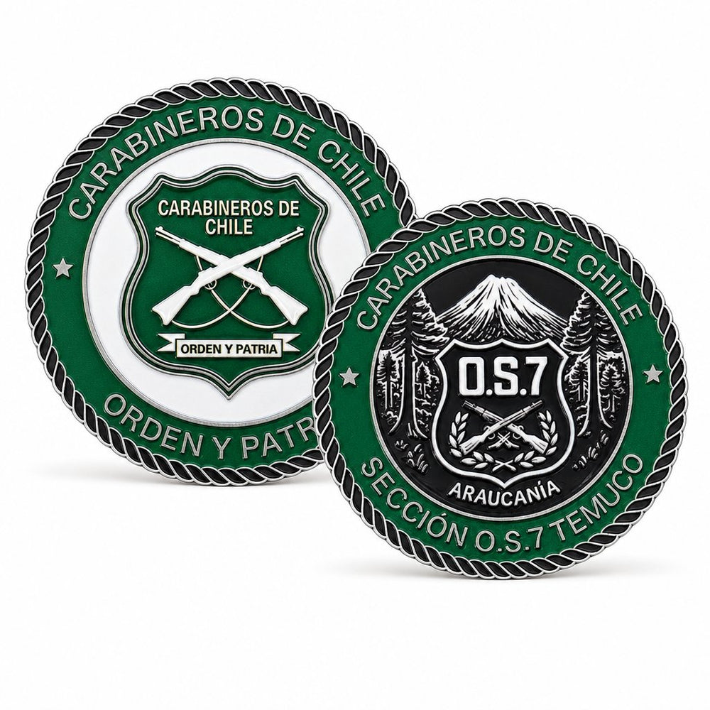 Green Enamel Emblem Coin
