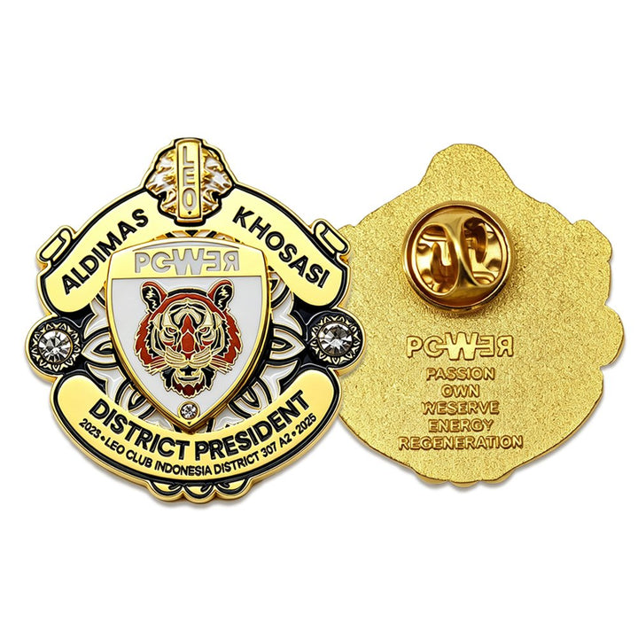 Crystal Accent Emblem Pin
